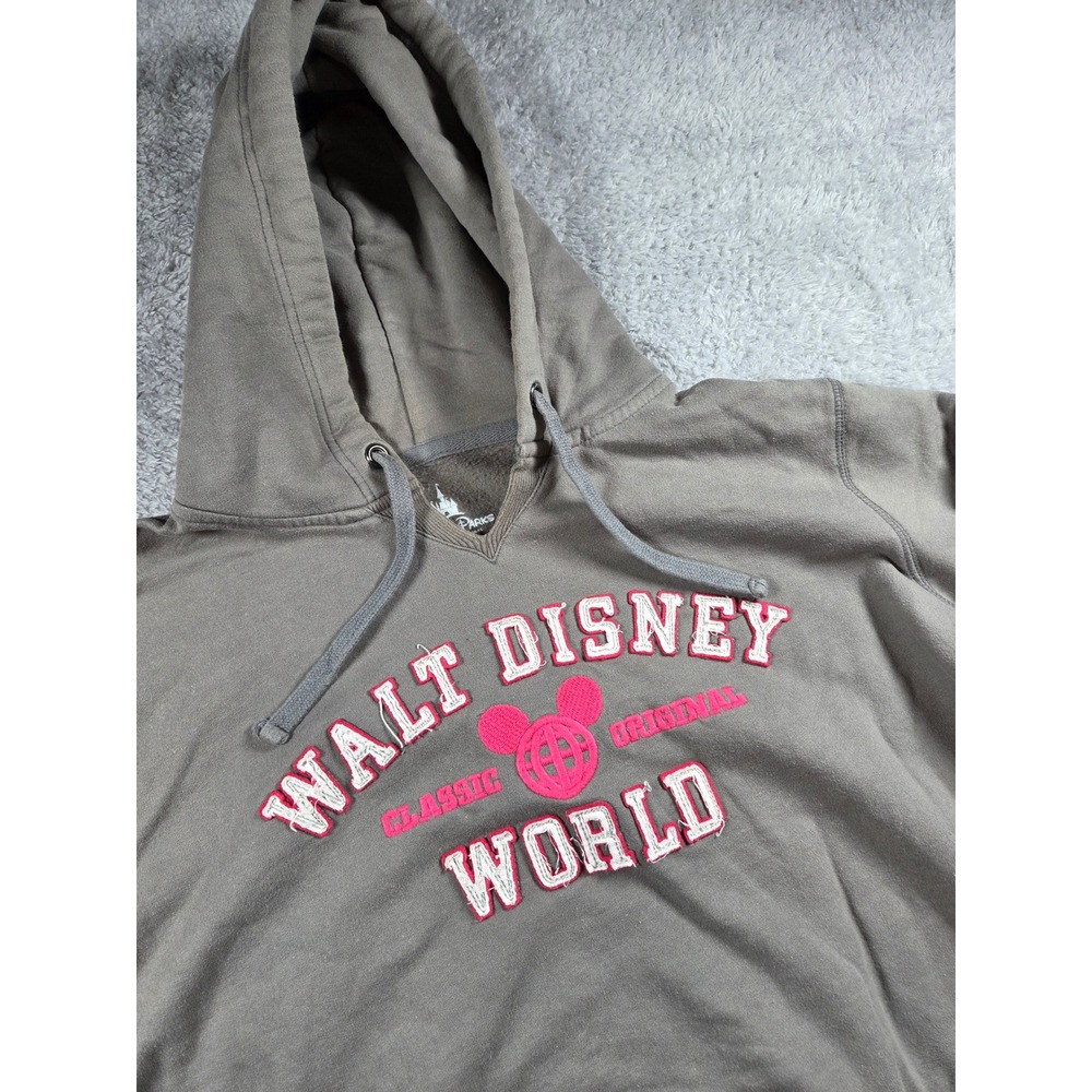 Disney Park Hoodie XL Taupe Womens Walt Disney World Pullover Graphic Sweatshirt